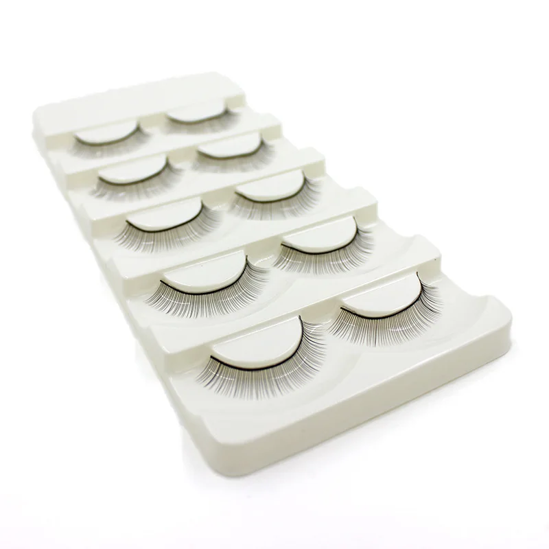 5 Pairs Pratice Strip Lashes for Training Eyelash Extensions Lash Mannequin Head Practice Kit Makeup Tool