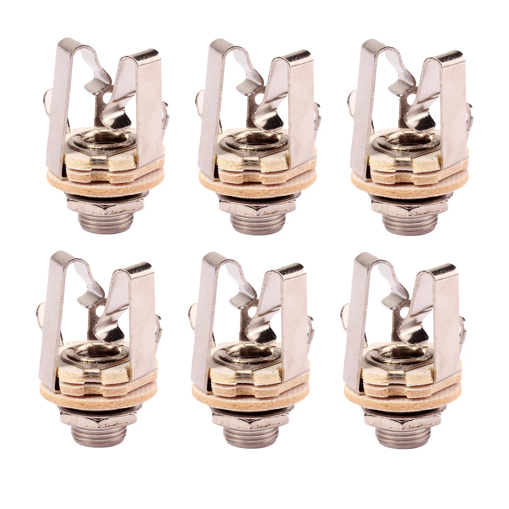 6 pieces mono input stereo output 6.35 mm 1/4 "jack socket for electric guitar