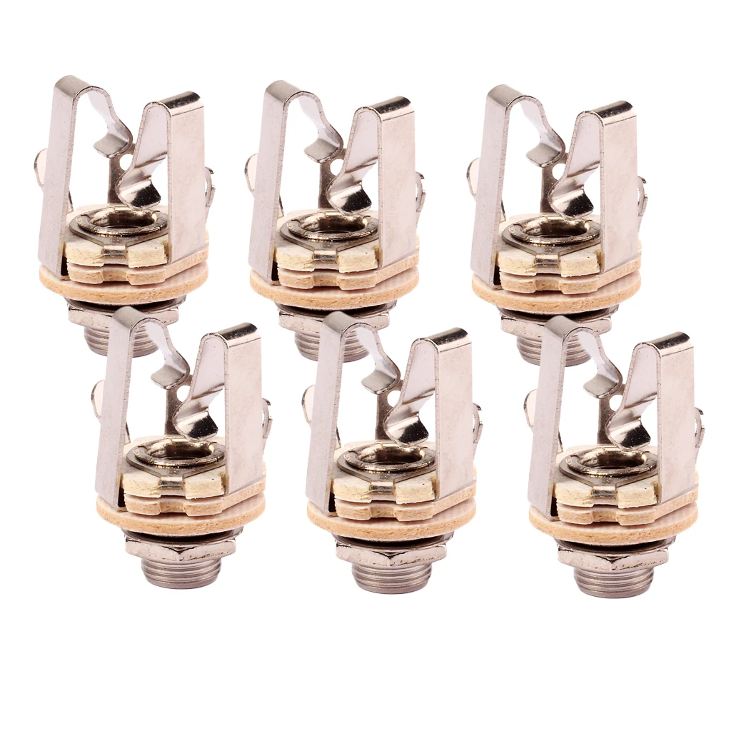 6 pieces mono input stereo output 6.35 mm 1/4 "jack socket for electric guitar