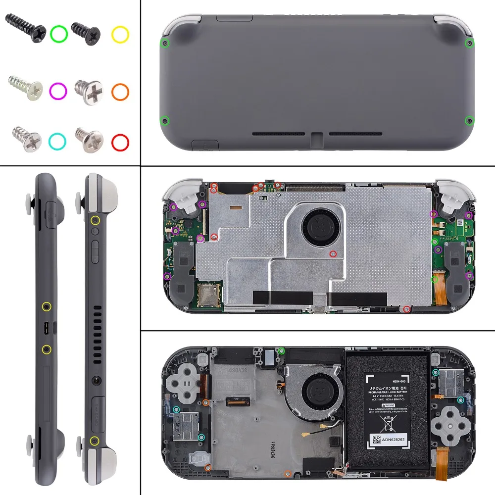 eXtremeRate DIY Replacement Shell Housing Case Cover with Screen Protector for NS Switch Lite - White & Matcha Green