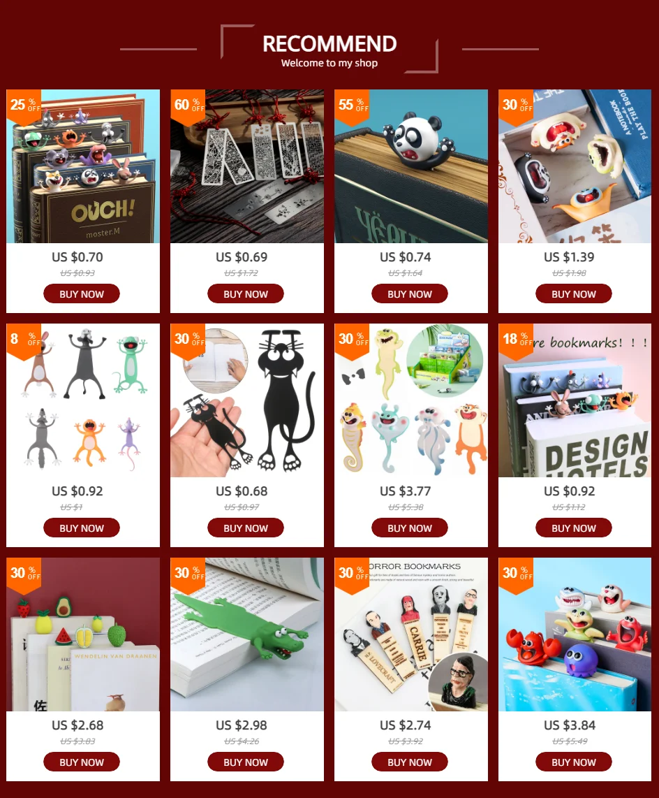 3D Bookmarks Cartoon Animal Bookmark Panda Shiba Inu Funny Creative PVC Book Markers School Supplies