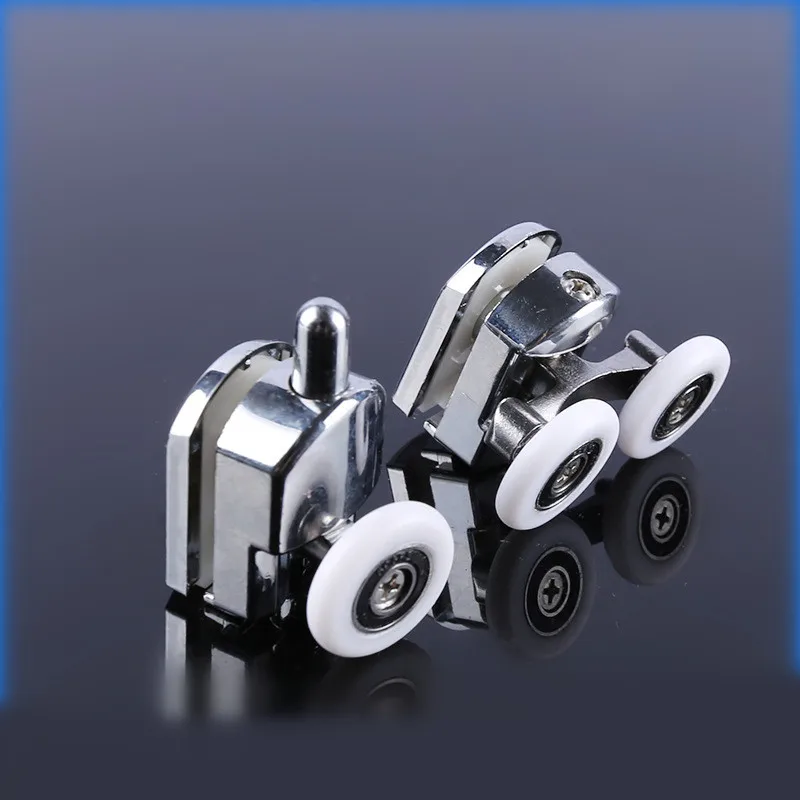 23/25/27mm Zinc Alloy Double-Wheel Sliding Shower Door Roller Bearing Wheel Runners Replacement for 12-14mm glass