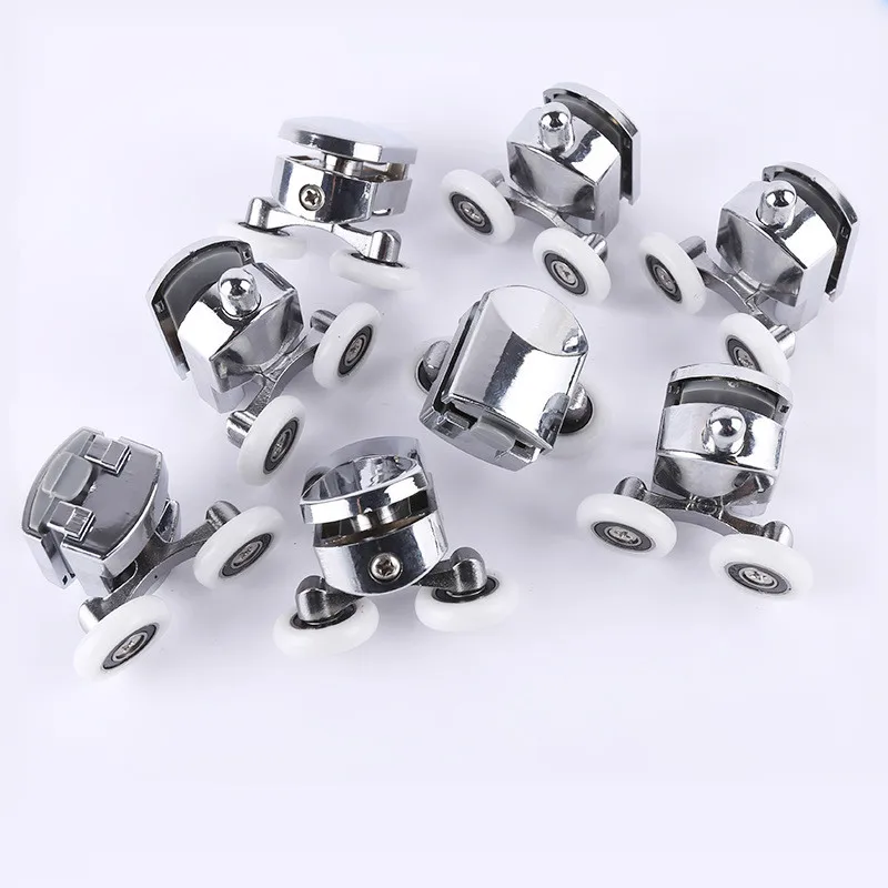 23/25/27mm Zinc Alloy Double-Wheel Sliding Shower Door Roller Bearing Wheel Runners Replacement for 12-14mm glass