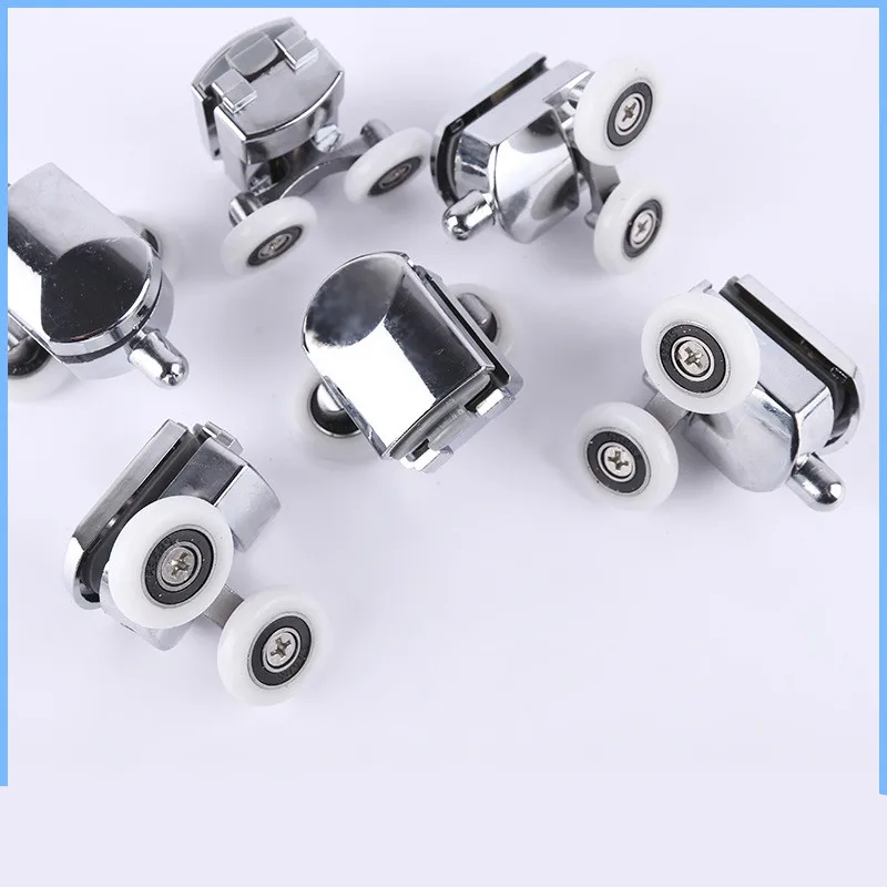 23/25/27mm Zinc Alloy Double-Wheel Sliding Shower Door Roller Bearing Wheel Runners Replacement for 12-14mm glass