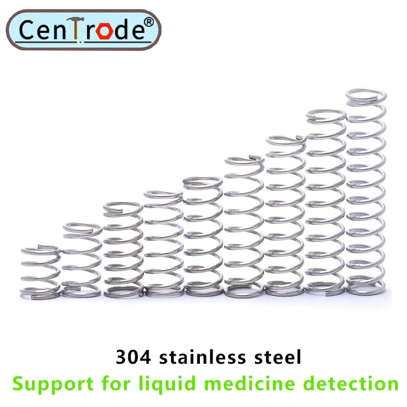 10 PCS Wire Diameter 1.2mm 304 Stainless Steel Compressed Spring Wire Diameter 1.2mm External Diameter 6-22mm Pressure Spring