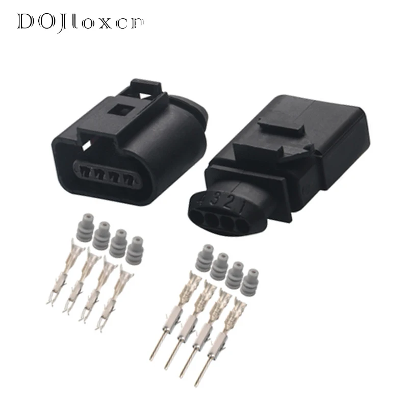 1/5/10/20/50 Sets 4 Pin 1.5 MM For AUDI VW Lntake Pressure Sensor Plug Automotive Wire Waterproof Connector 1J0973704 1K0973804