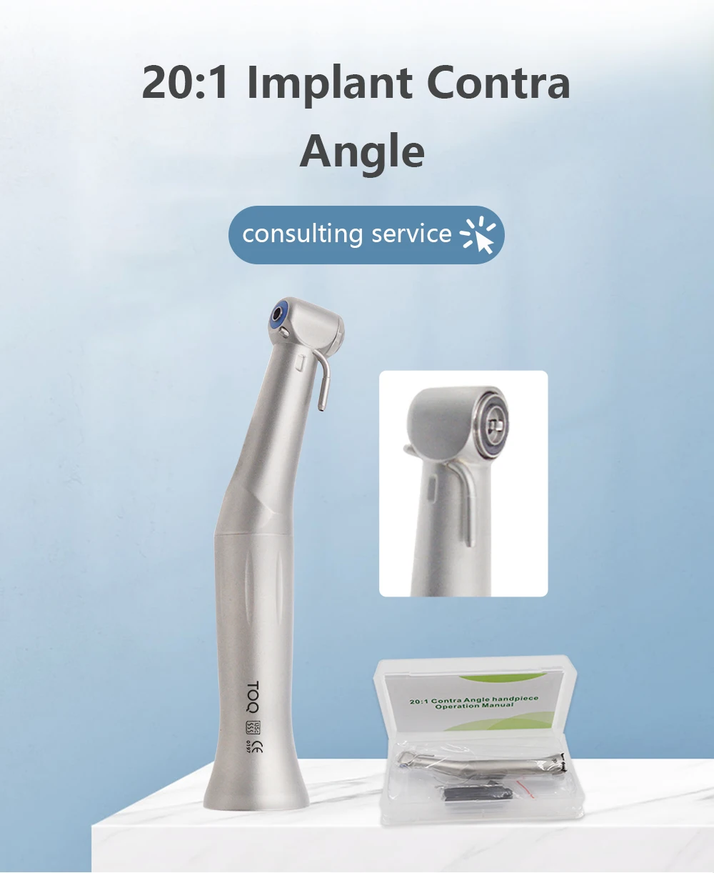 Dental Low Speed Handpiece 20:1 Reduction Implant Surgery Contra Angle Handpiece S-MAX SG20 Air Turbine