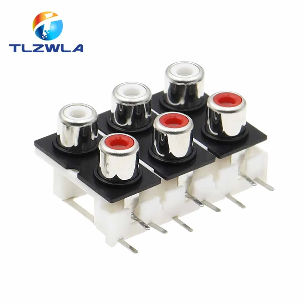 2PCS RCA Socket Connector AV2-8.4-9 2-Hole, 4-Hole, 6-Hole Audio Connector Audio Connector Mother Socket Signal Audio Plug