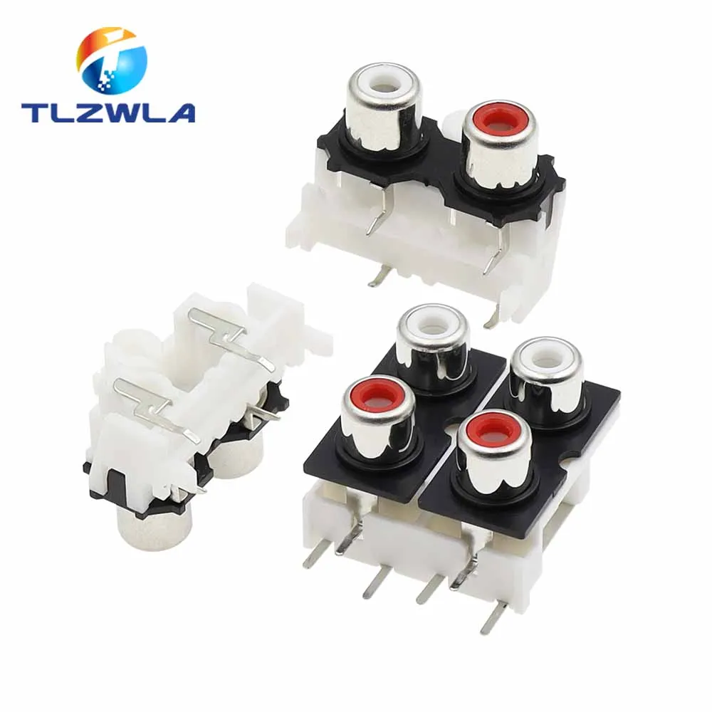 2PCS RCA Socket Connector AV2-8.4-9 2-Hole, 4-Hole, 6-Hole Audio Connector Audio Connector Mother Socket Signal Audio Plug