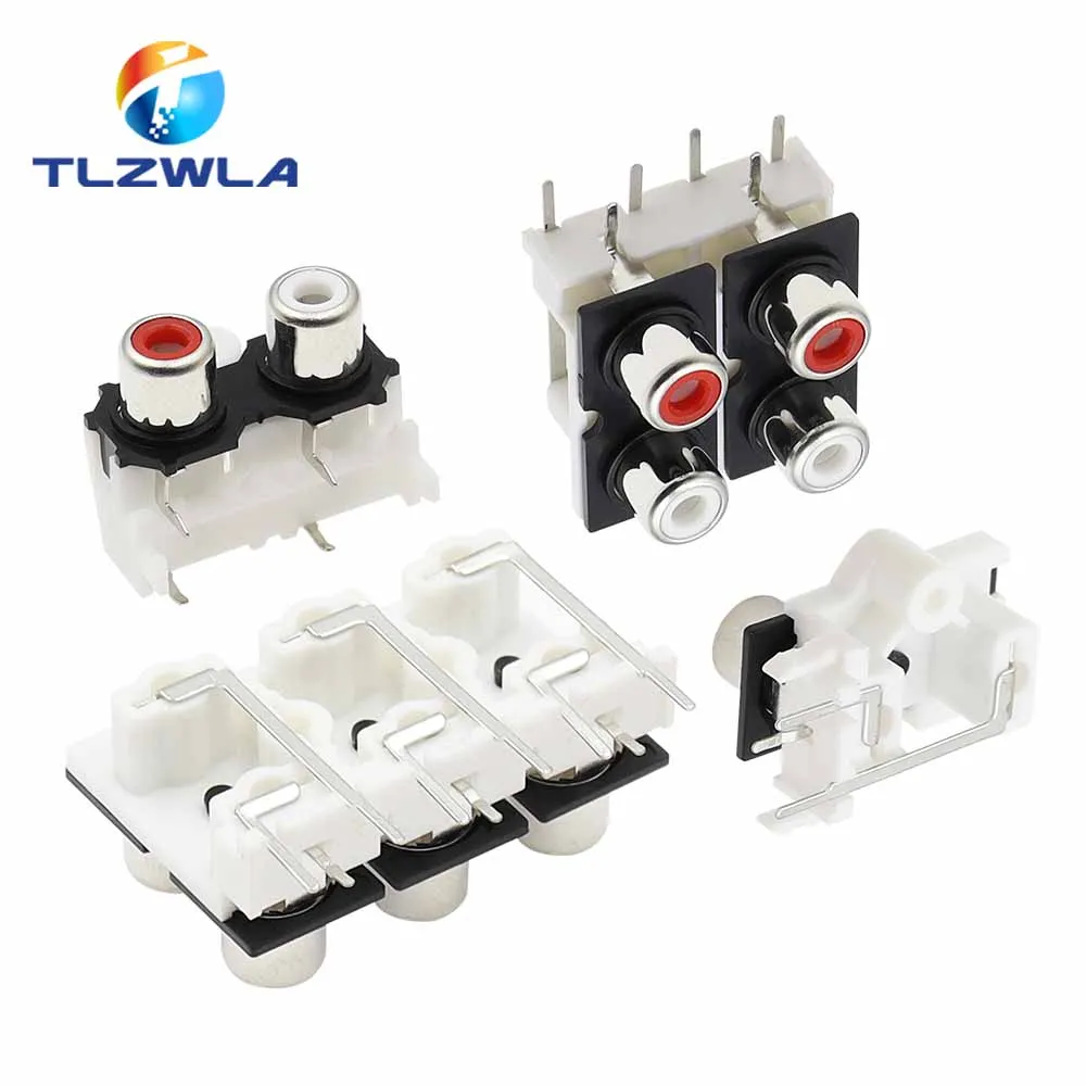 2PCS RCA Socket Connector AV2-8.4-9 2-Hole, 4-Hole, 6-Hole Audio Connector Audio Connector Mother Socket Signal Audio Plug