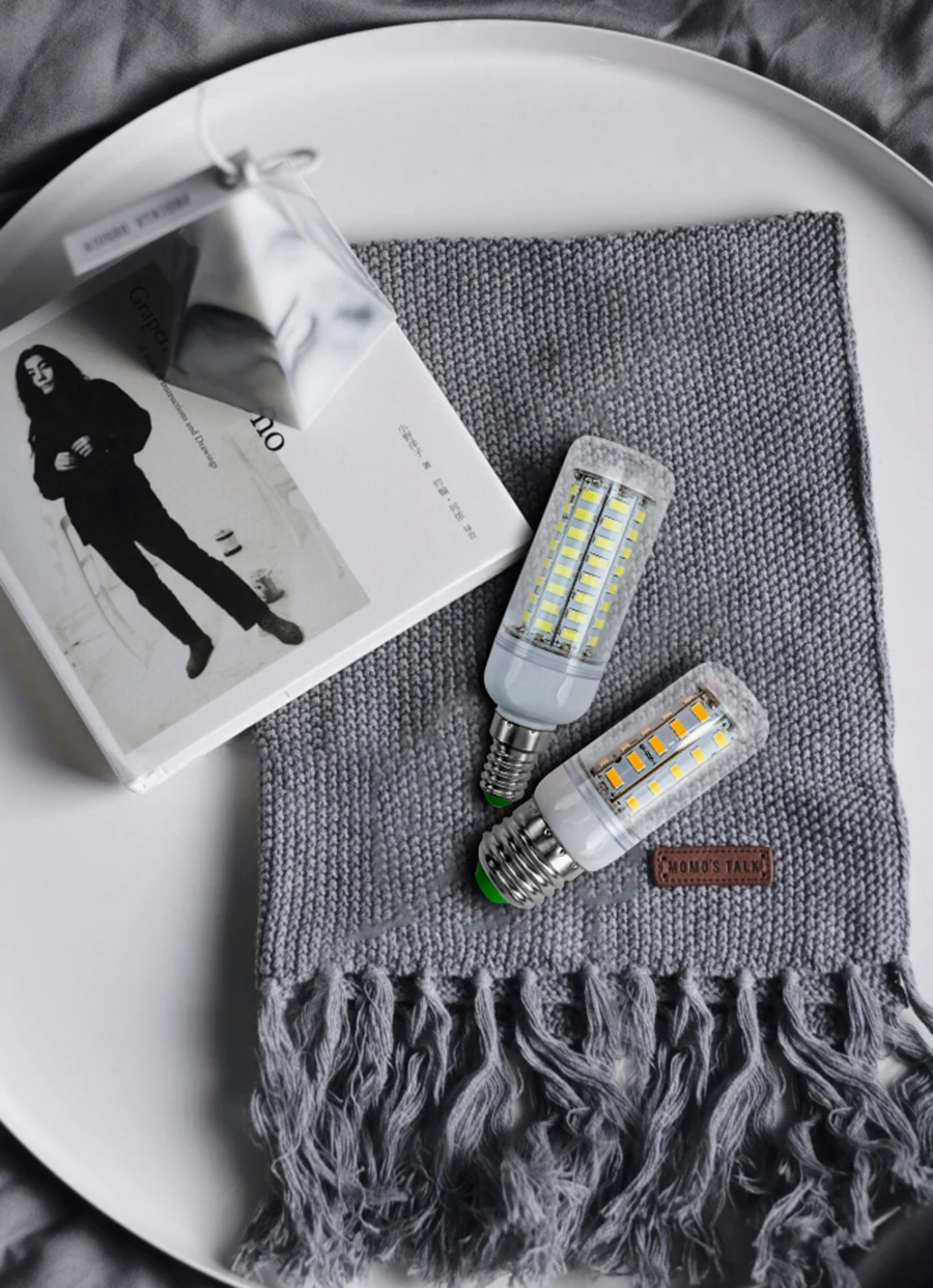 LED Lamp E27 E14 SMD 5730 220V Corn Bulb 24-72 LEDs Chandelier Candle Light for Home Decoration - Energy Efficient Lighting