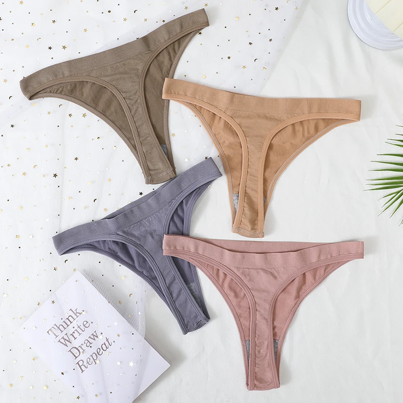 3Pcs/Set Women Brazilian Panties Low-Rise Thong Comfort Underwear Sexy Lingerie High-Stretch G-string Multi Color T-back M-XL