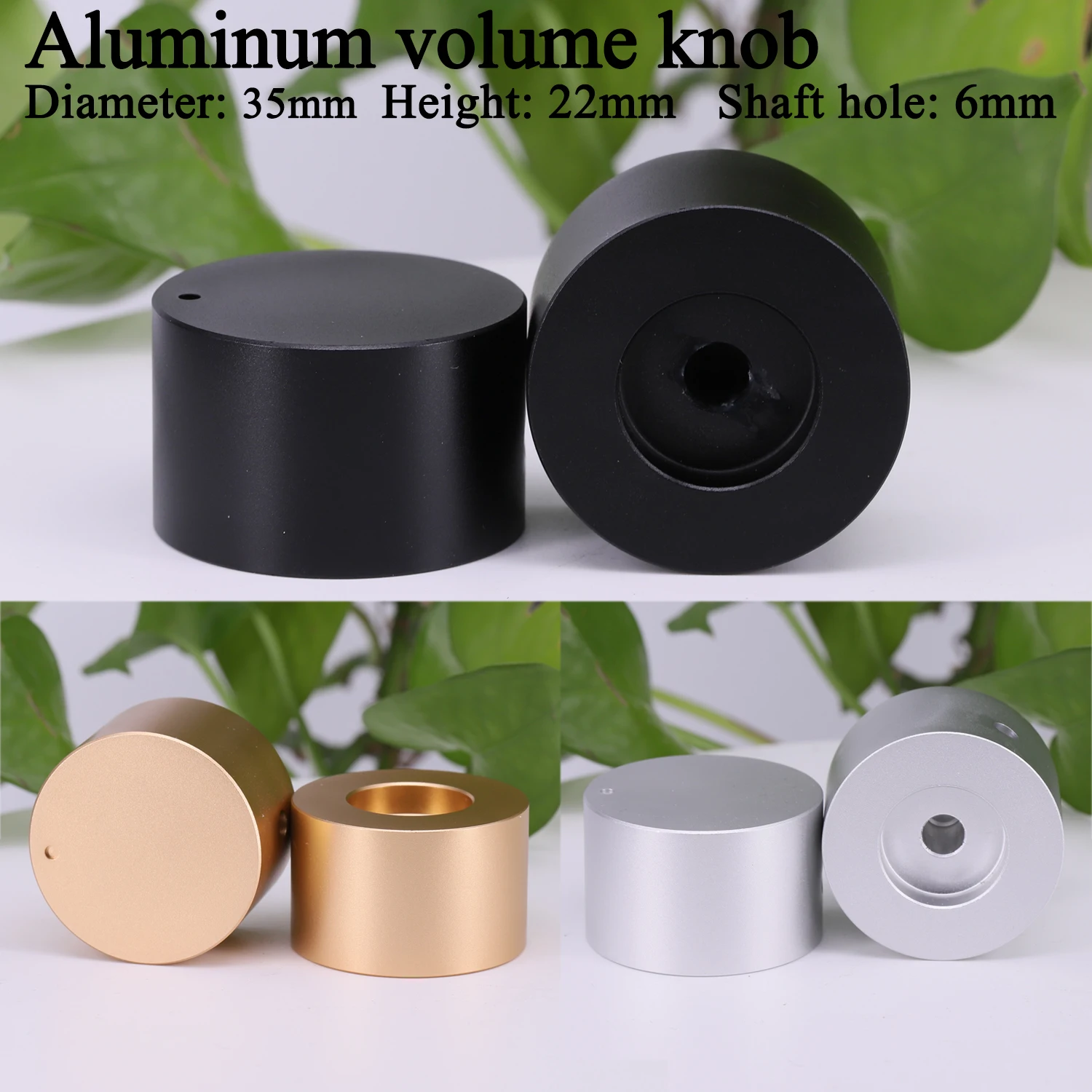 1PC Volume Control Knob 20mm 25mm 30mm 35mm 38mm 40mm 44mm 48mm Car Audio AMP DAC CD Sound Aluminum Potentiometer Knob Button