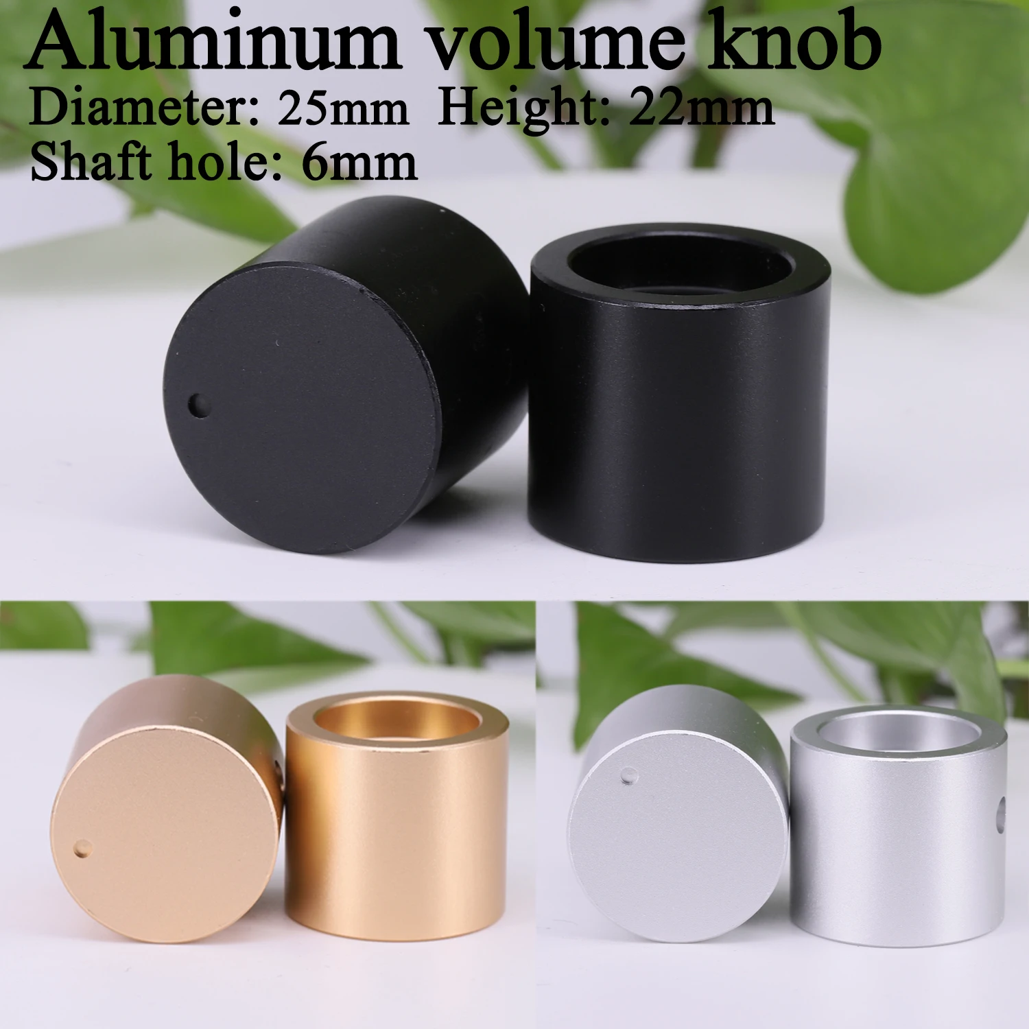 1PC Volume Control Knob 20mm 25mm 30mm 35mm 38mm 40mm 44mm 48mm Car Audio AMP DAC CD Sound Aluminum Potentiometer Knob Button