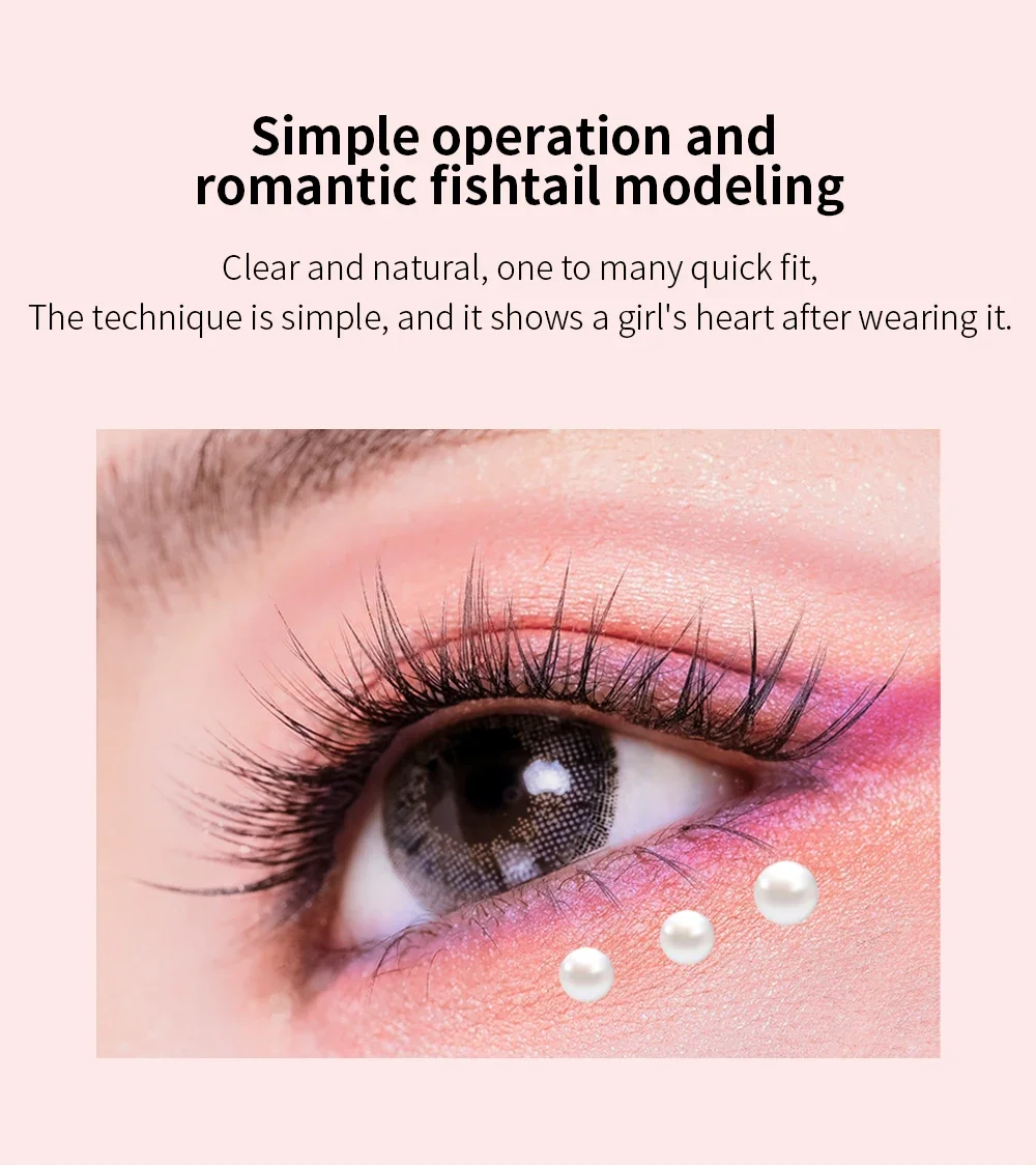 GLAMLASH A/M Natural Cluster Fishtail Type Dovetail Eyelash Extension Premade Volume False Grafted Thick Spikes Lash Soft Makeup