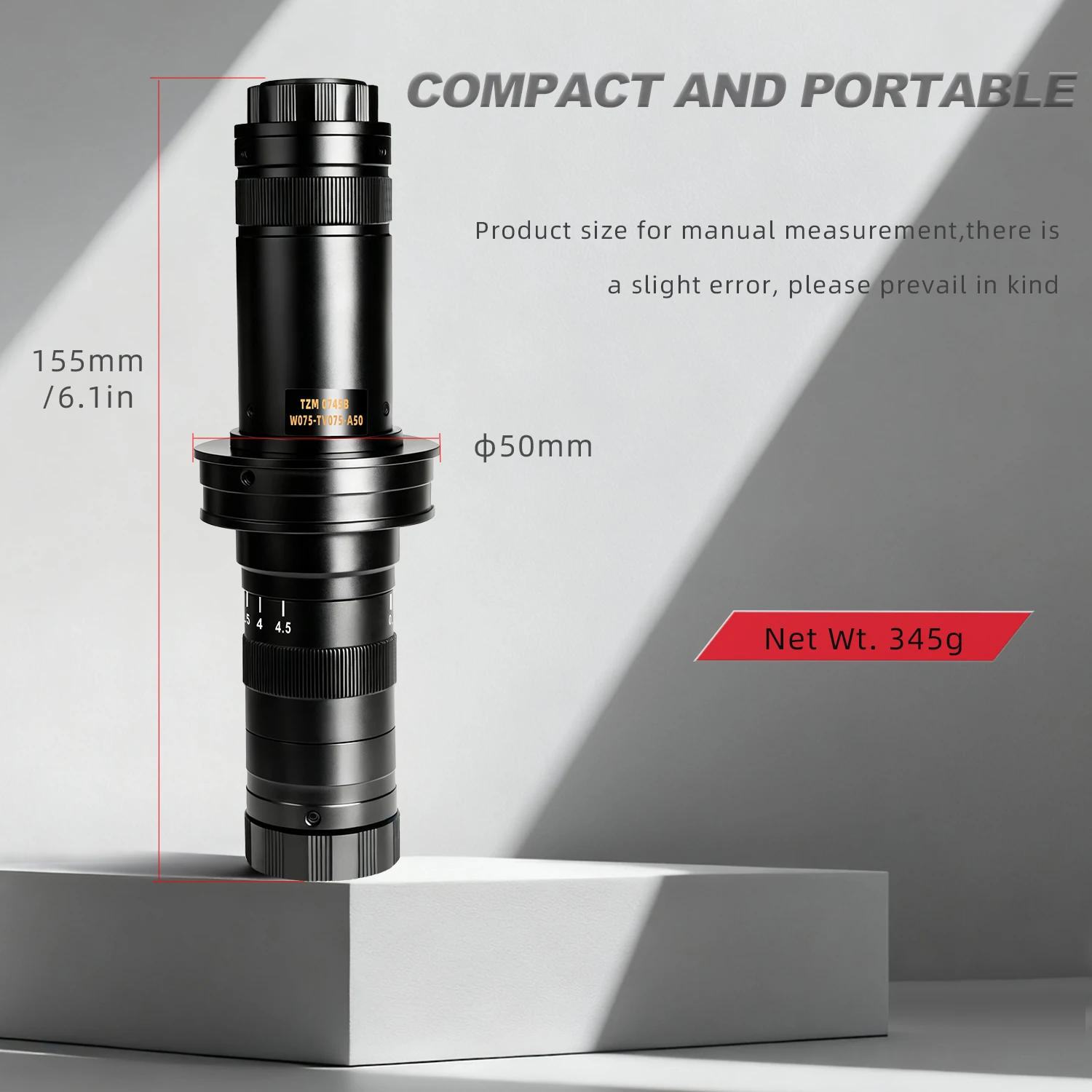 YIZHAN 215x 180x 150x Lens 0.7X~4.5X Adjustable Magnification Industry Microscope Lens Multiples CS C-MOUNT For HDMI USB Camera