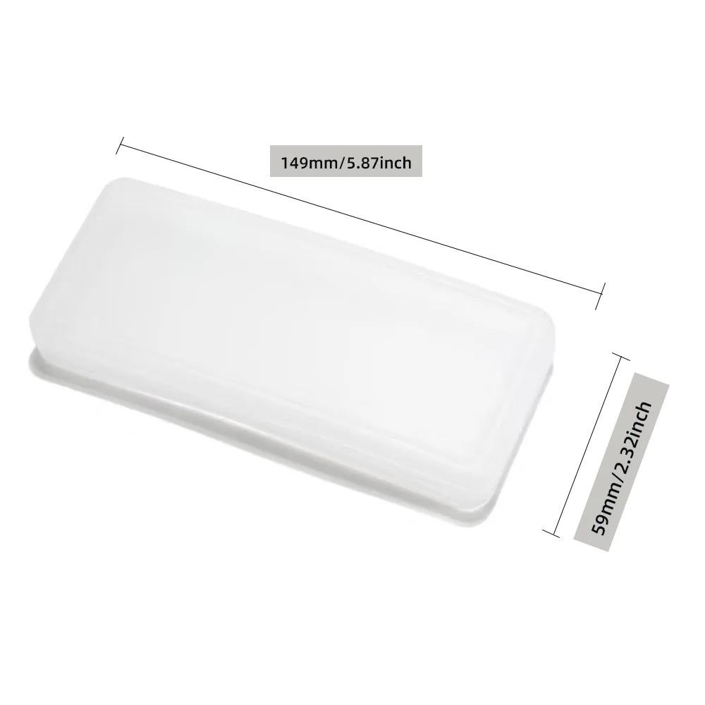 VIVIBEE Clip on Sunglasses Plastic Box Case M L White Transparent