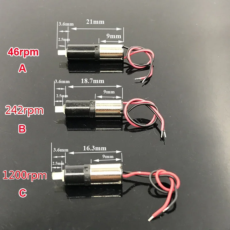 DC 3V 3.7V 47rpm-1200rpm Mini 6mm Planetary Gearbox Gear Reducer Motor Reduction Micro Coreless Motor DIY Robot