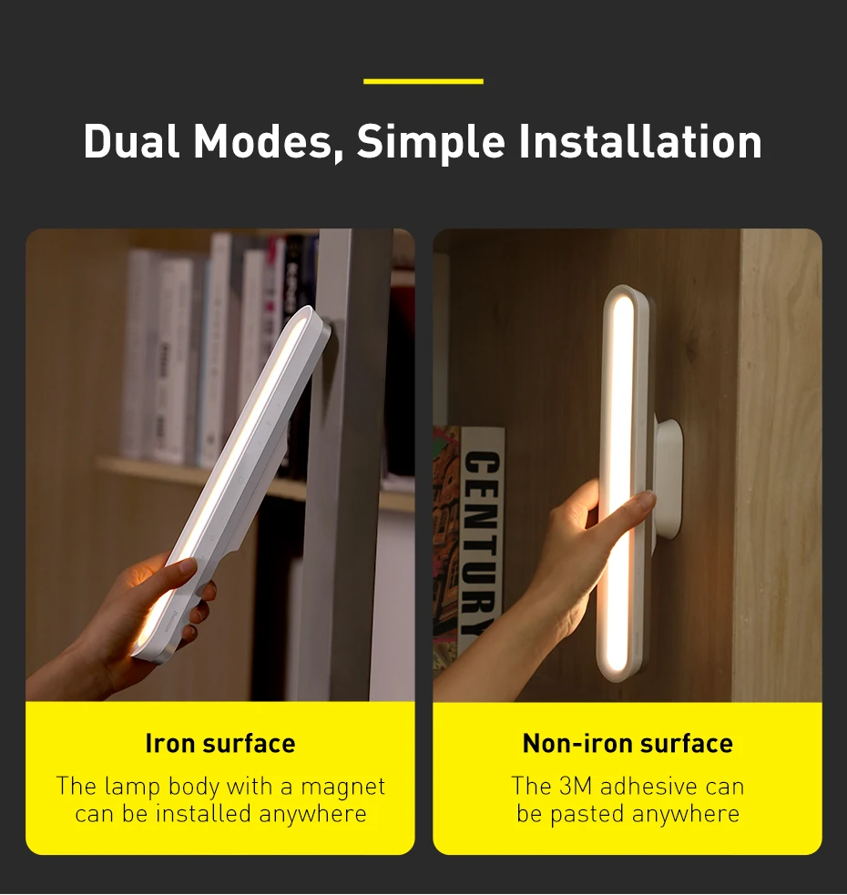 Baseus Desk Lamp Magnetic Hanging Light LED Table Lamp Rechargeable Stepless Dimming Cabinet Night Light Closet Wardrobe Lamp