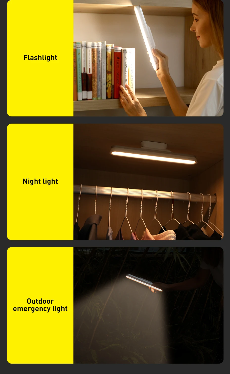 Baseus Desk Lamp Magnetic Hanging Light LED Table Lamp Rechargeable Stepless Dimming Cabinet Night Light Closet Wardrobe Lamp