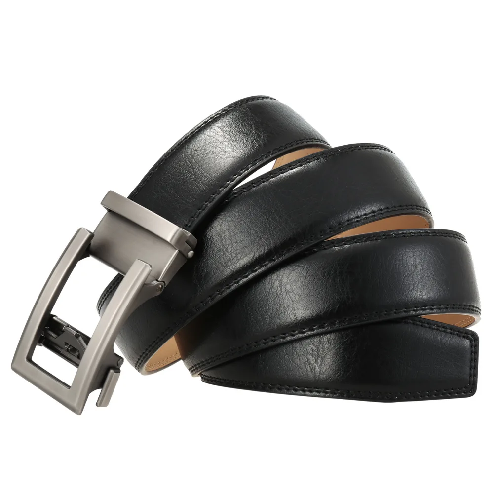 Cow Leather Men Belt 2026 New Automatic Genuine Leather Belts For Men Casual Brand Men's Belt Cowskin Strap Blue Brown B337