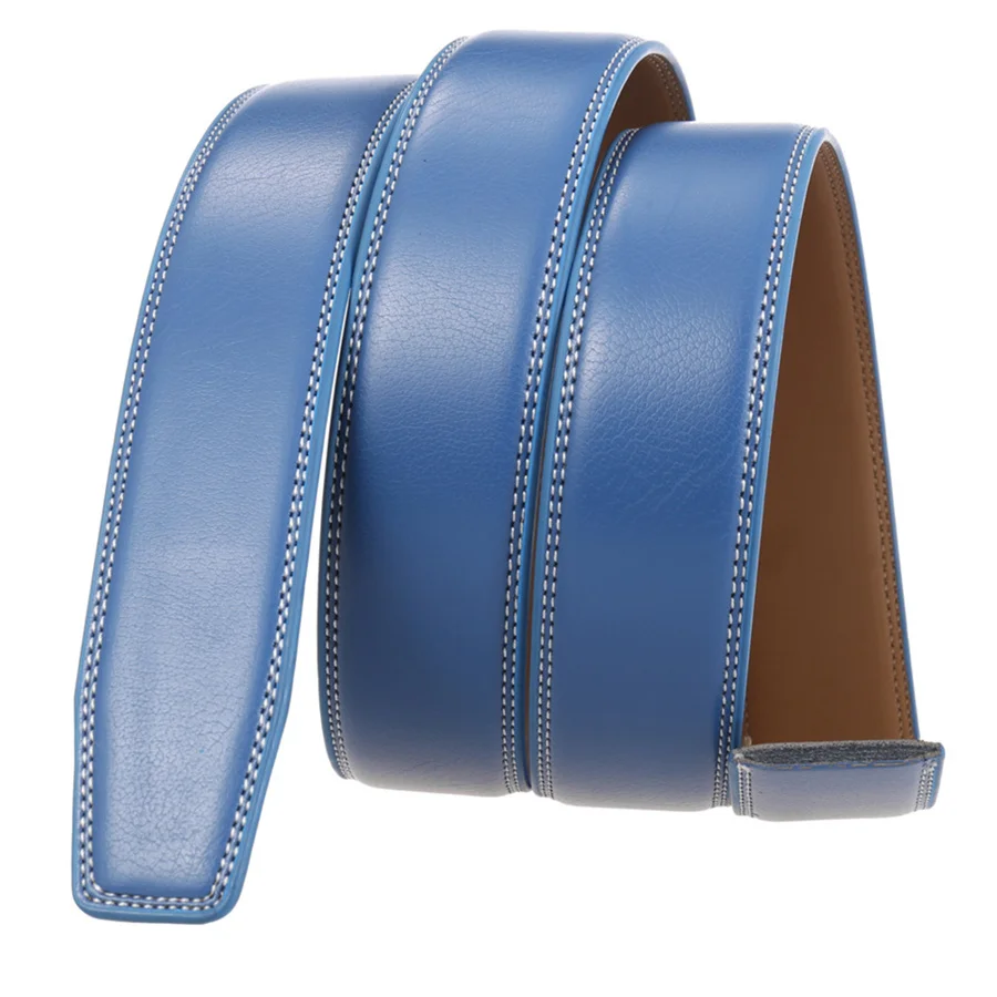 Cow Leather Men Belt 2026 New Automatic Genuine Leather Belts For Men Casual Brand Men's Belt Cowskin Strap Blue Brown B337