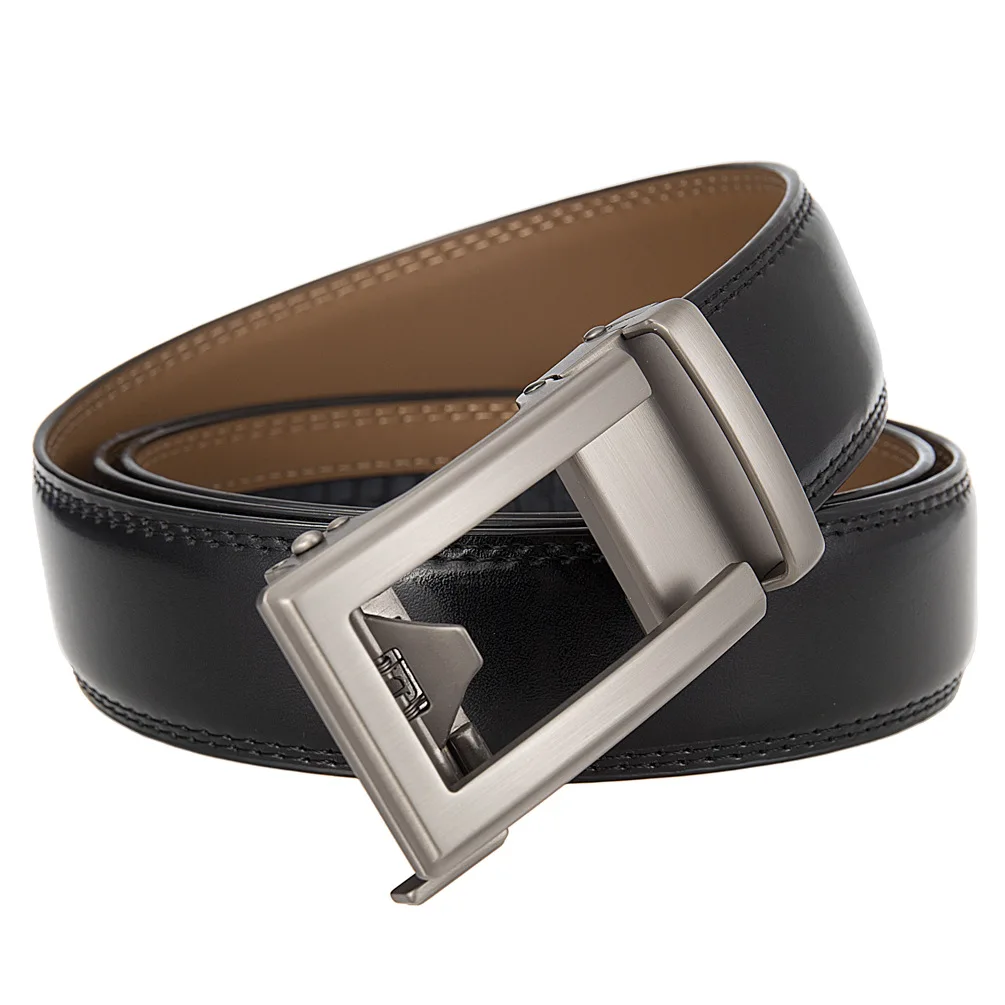 Cow Leather Men Belt 2026 New Automatic Genuine Leather Belts For Men Casual Brand Men's Belt Cowskin Strap Blue Brown B337