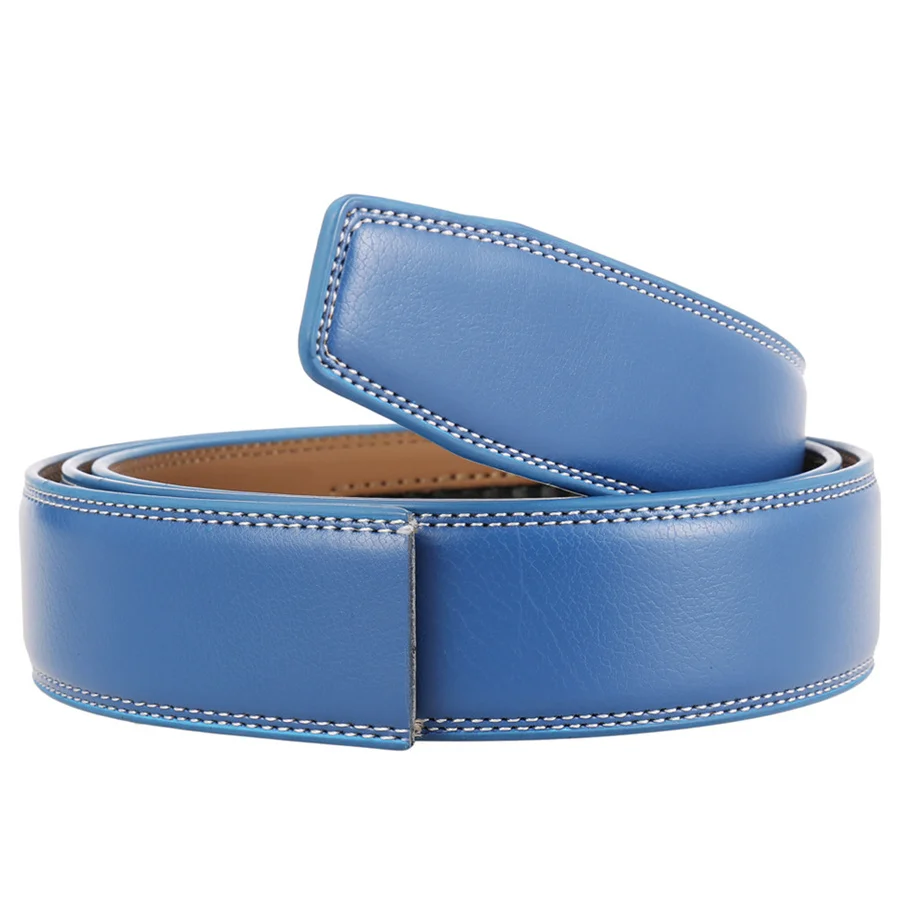 Cow Leather Men Belt 2026 New Automatic Genuine Leather Belts For Men Casual Brand Men's Belt Cowskin Strap Blue Brown B337