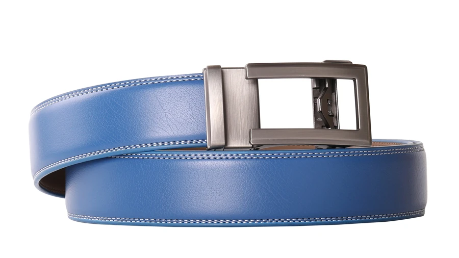 Cow Leather Men Belt 2026 New Automatic Genuine Leather Belts For Men Casual Brand Men's Belt Cowskin Strap Blue Brown B337