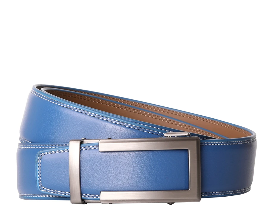 Cow Leather Men Belt 2026 New Automatic Genuine Leather Belts For Men Casual Brand Men's Belt Cowskin Strap Blue Brown B337