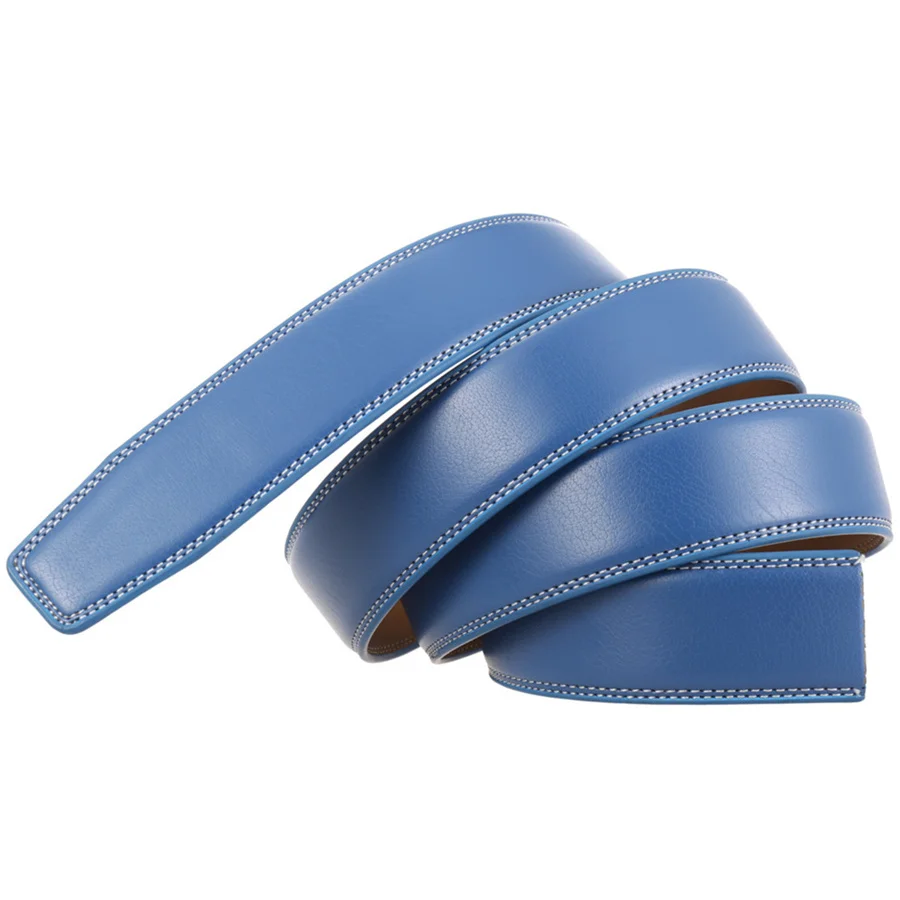 Cow Leather Men Belt 2026 New Automatic Genuine Leather Belts For Men Casual Brand Men's Belt Cowskin Strap Blue Brown B337