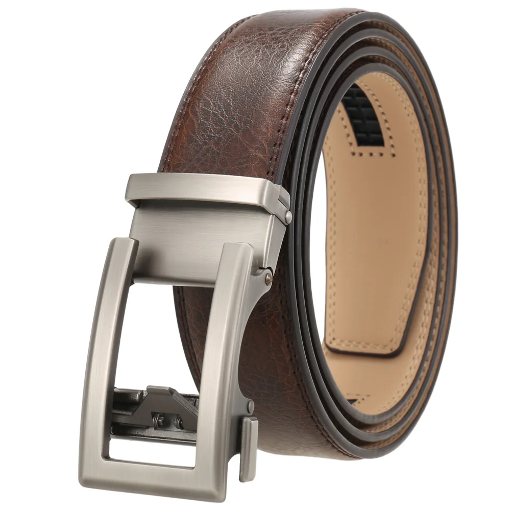 Cow Leather Men Belt 2026 New Automatic Genuine Leather Belts For Men Casual Brand Men's Belt Cowskin Strap Blue Brown B337