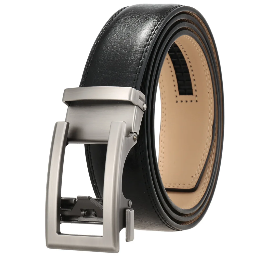 Cow Leather Men Belt 2026 New Automatic Genuine Leather Belts For Men Casual Brand Men's Belt Cowskin Strap Blue Brown B337