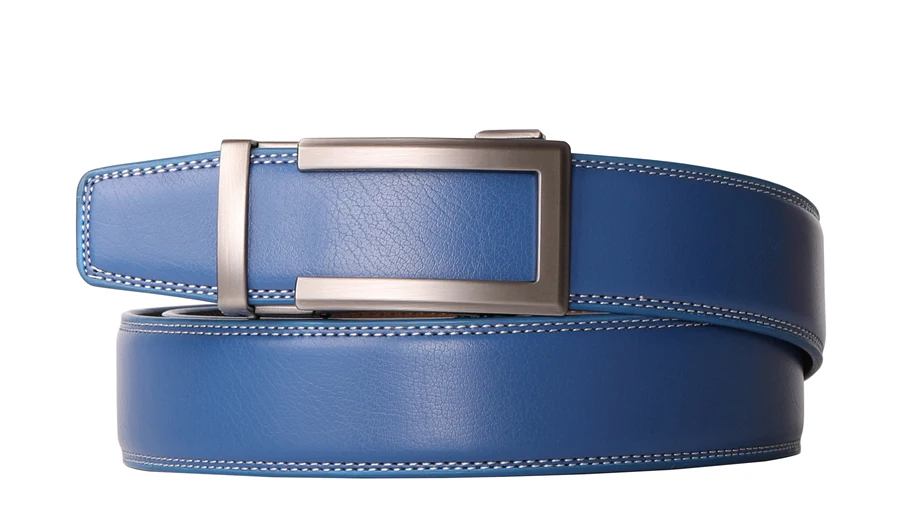 Cow Leather Men Belt 2026 New Automatic Genuine Leather Belts For Men Casual Brand Men's Belt Cowskin Strap Blue Brown B337