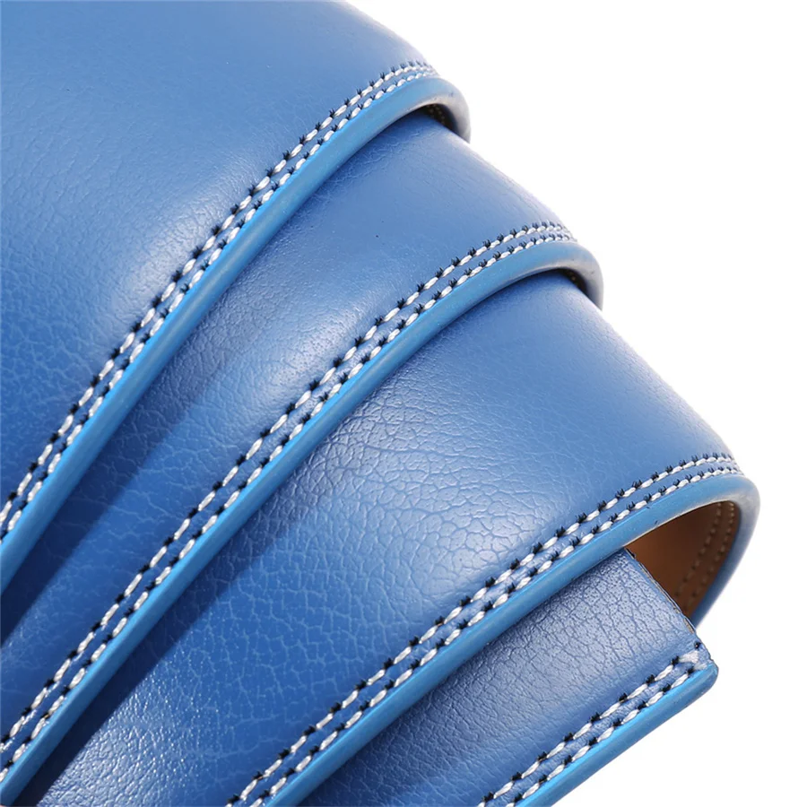 Cow Leather Men Belt 2026 New Automatic Genuine Leather Belts For Men Casual Brand Men's Belt Cowskin Strap Blue Brown B337