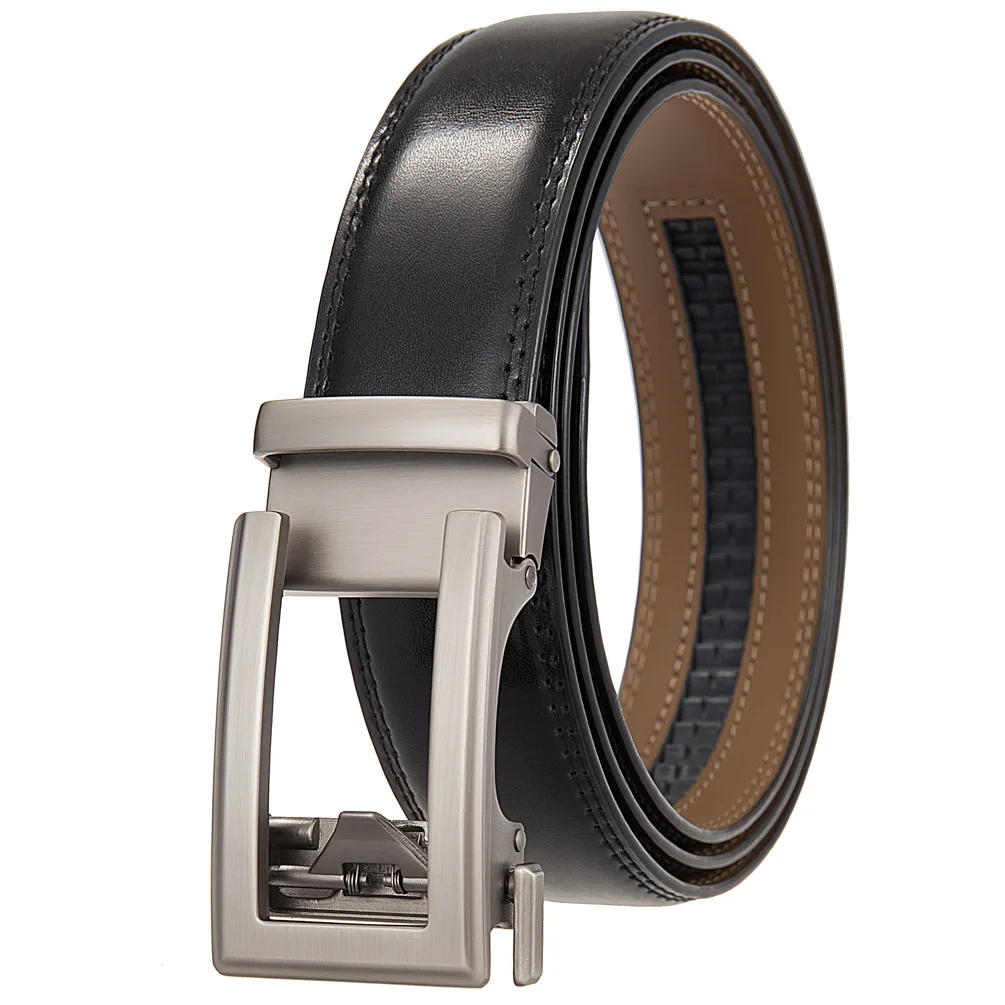 Cow Leather Men Belt 2026 New Automatic Genuine Leather Belts For Men Casual Brand Men's Belt Cowskin Strap Blue Brown B337
