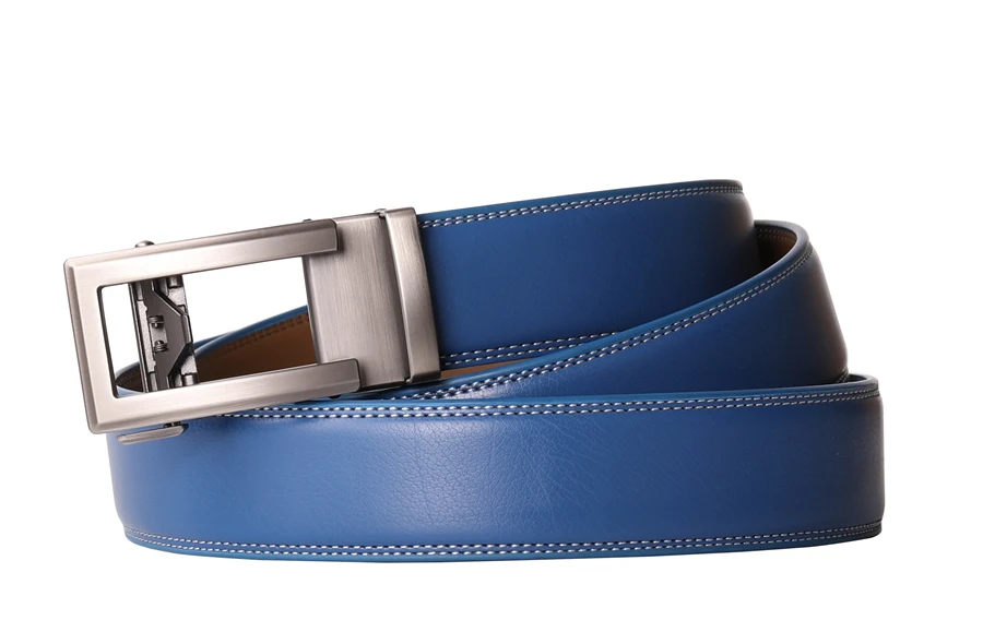 Cow Leather Men Belt 2026 New Automatic Genuine Leather Belts For Men Casual Brand Men's Belt Cowskin Strap Blue Brown B337