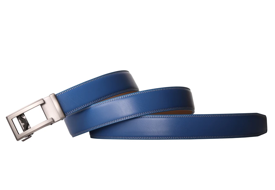 Cow Leather Men Belt 2026 New Automatic Genuine Leather Belts For Men Casual Brand Men's Belt Cowskin Strap Blue Brown B337