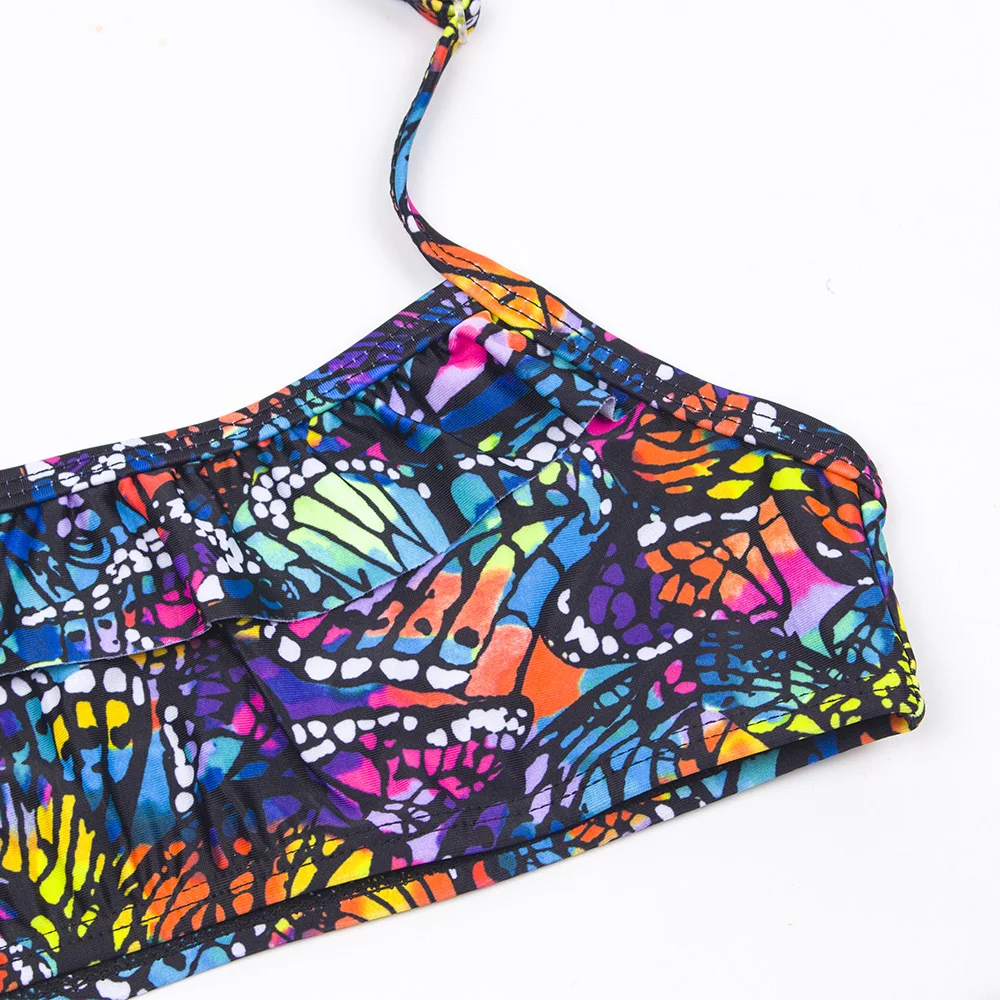 2026 Children's Swimwear Two Piece Butterfly Swimsuit For Girls Halter Summer Bikini Sets Kids Swimsuits Lovely Swimming Suit
