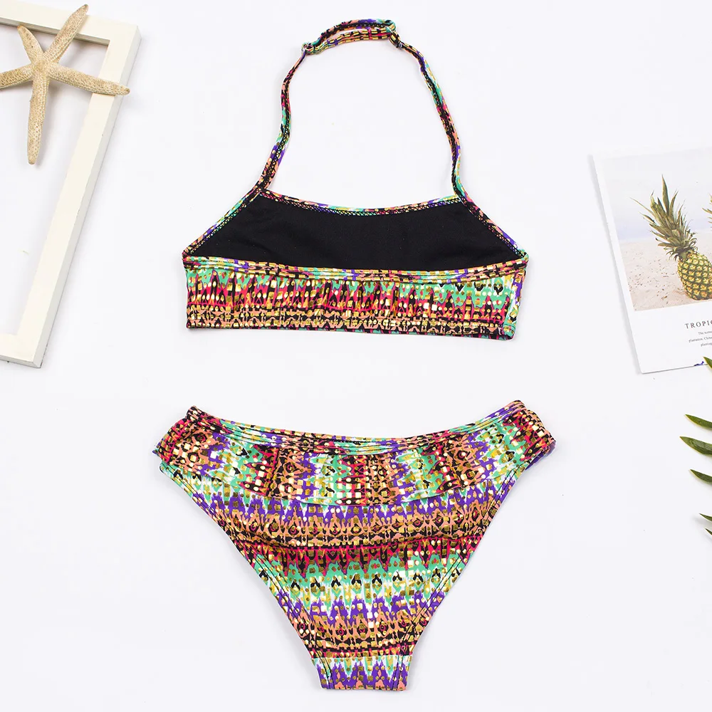 2026 Children's Swimwear Two Piece Butterfly Swimsuit For Girls Halter Summer Bikini Sets Kids Swimsuits Lovely Swimming Suit