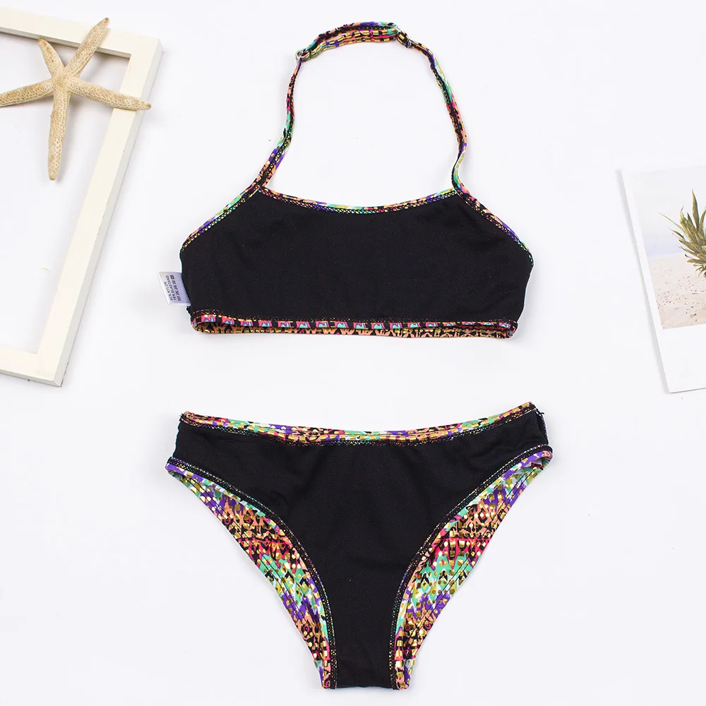 2026 Children's Swimwear Two Piece Butterfly Swimsuit For Girls Halter Summer Bikini Sets Kids Swimsuits Lovely Swimming Suit
