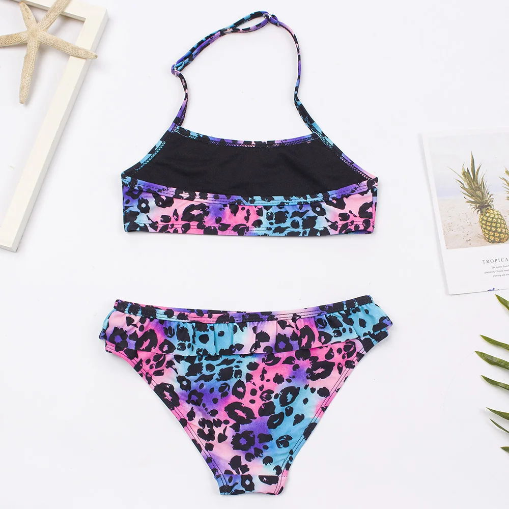 2026 Children's Swimwear Two Piece Butterfly Swimsuit For Girls Halter Summer Bikini Sets Kids Swimsuits Lovely Swimming Suit