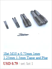 1Pc M3.5 M4 M4.5 M5 M5.5 X 0.5mm 0.6mm 0.7mm 0.75mm 0.8mm Metric HSS Right Hand Tap Threading Tools For Mold Machining *