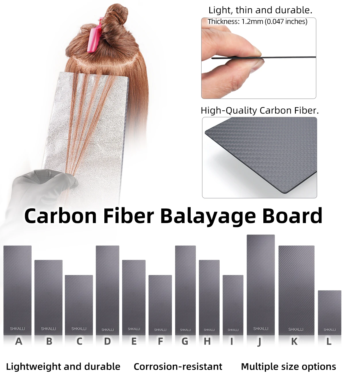 Professional Carbon Fiber Balayage Board for Barber Hairdresser Design Styling Tools Accessories and Hair Coloring Dyeing Board