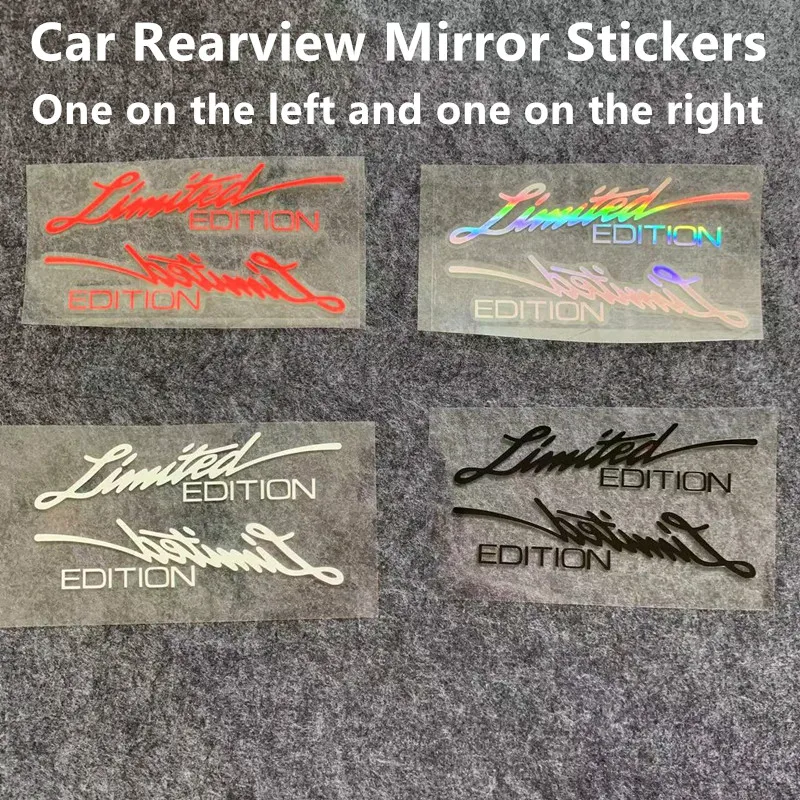 2Pcs/Set Limited Edition Car Stickers Refit Reflective Decals Car Rearview Mirror Stickers Car Body Motorcycle Stickers