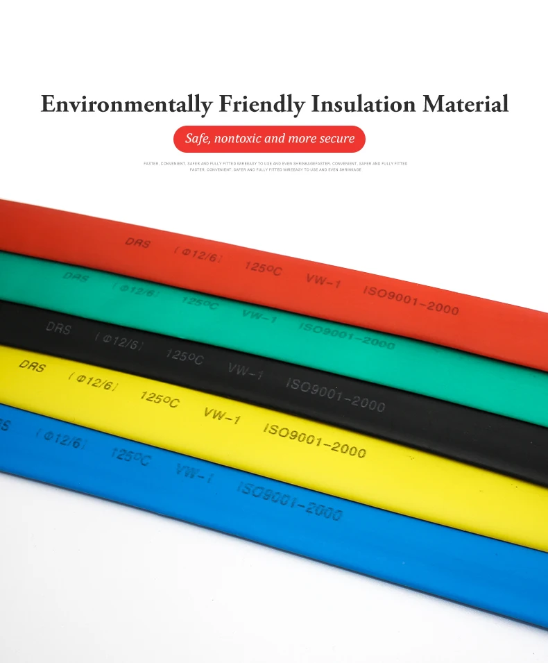10 METER/LOT BLACK 1/2/3/4/5/6/8/10/10/12/14/16/18/20mm Heat Shrink Tubing Sleeving Tube 2:1Assortment Kit Electrical Connection