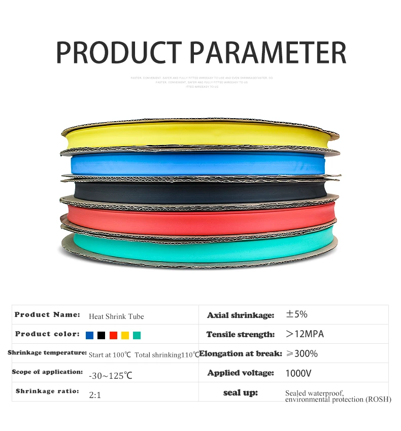 10 METER/LOT BLACK 1/2/3/4/5/6/8/10/10/12/14/16/18/20mm Heat Shrink Tubing Sleeving Tube 2:1Assortment Kit Electrical Connection