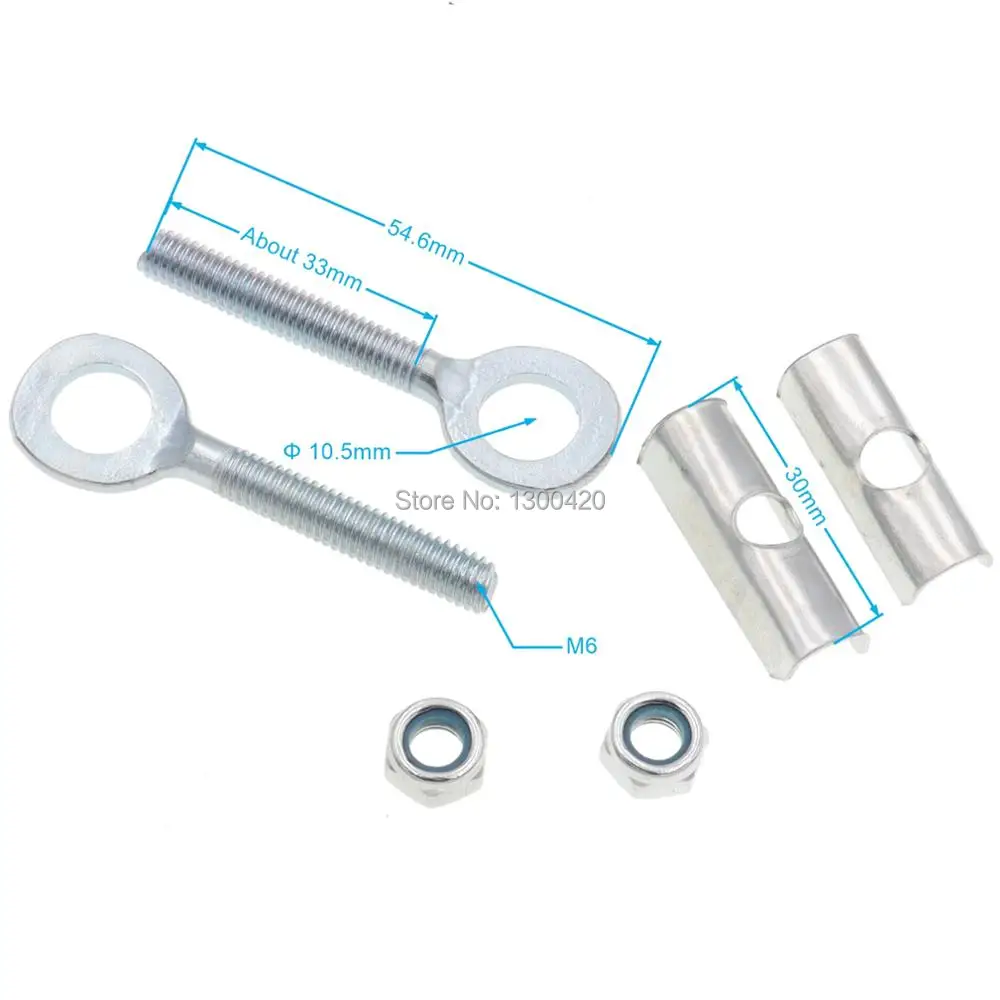 1 Pair Rear Wheel Axle Hole Chain Tensioner Adjuster for 49cc 2-Stroke 4-Stroke Mini Dirt Pit Bike