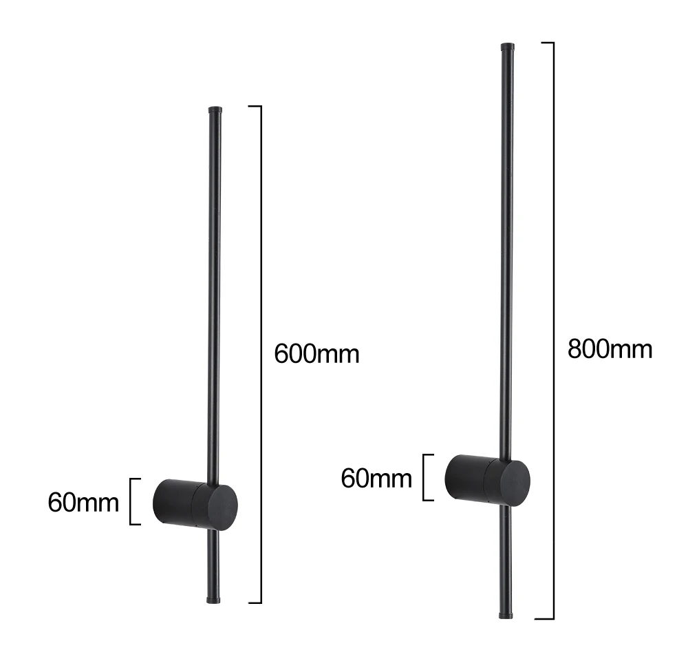 LUCKYLED Modern Led Wall Light AC85-290V Long Wall Lamp Sconce 100cm 120cm Interior Wall Light Bedside Bedroom Light Black White