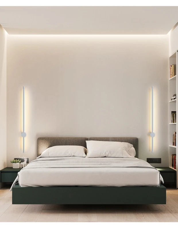 LUCKYLED Modern Led Wall Light AC85-290V Long Wall Lamp Sconce 100cm 120cm Interior Wall Light Bedside Bedroom Light Black White